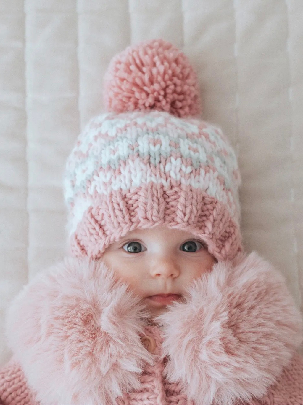 Huggalugs Fairisle Rosy Beanie Hat