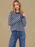 Gentle Fawn Pullover Sweater - Navy Stripe