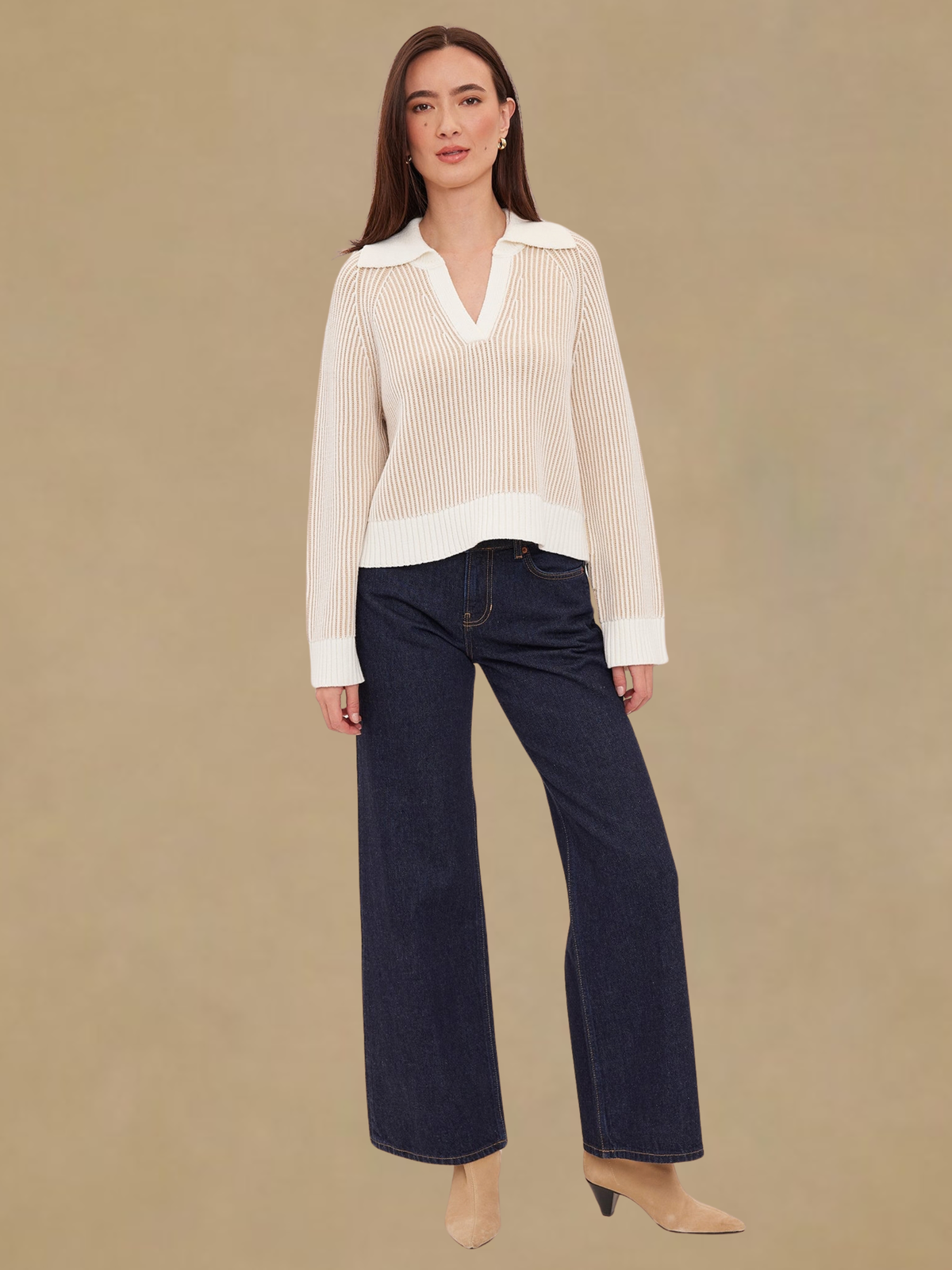 Gentle Fawn Xander V-Neck Sweater - Cream