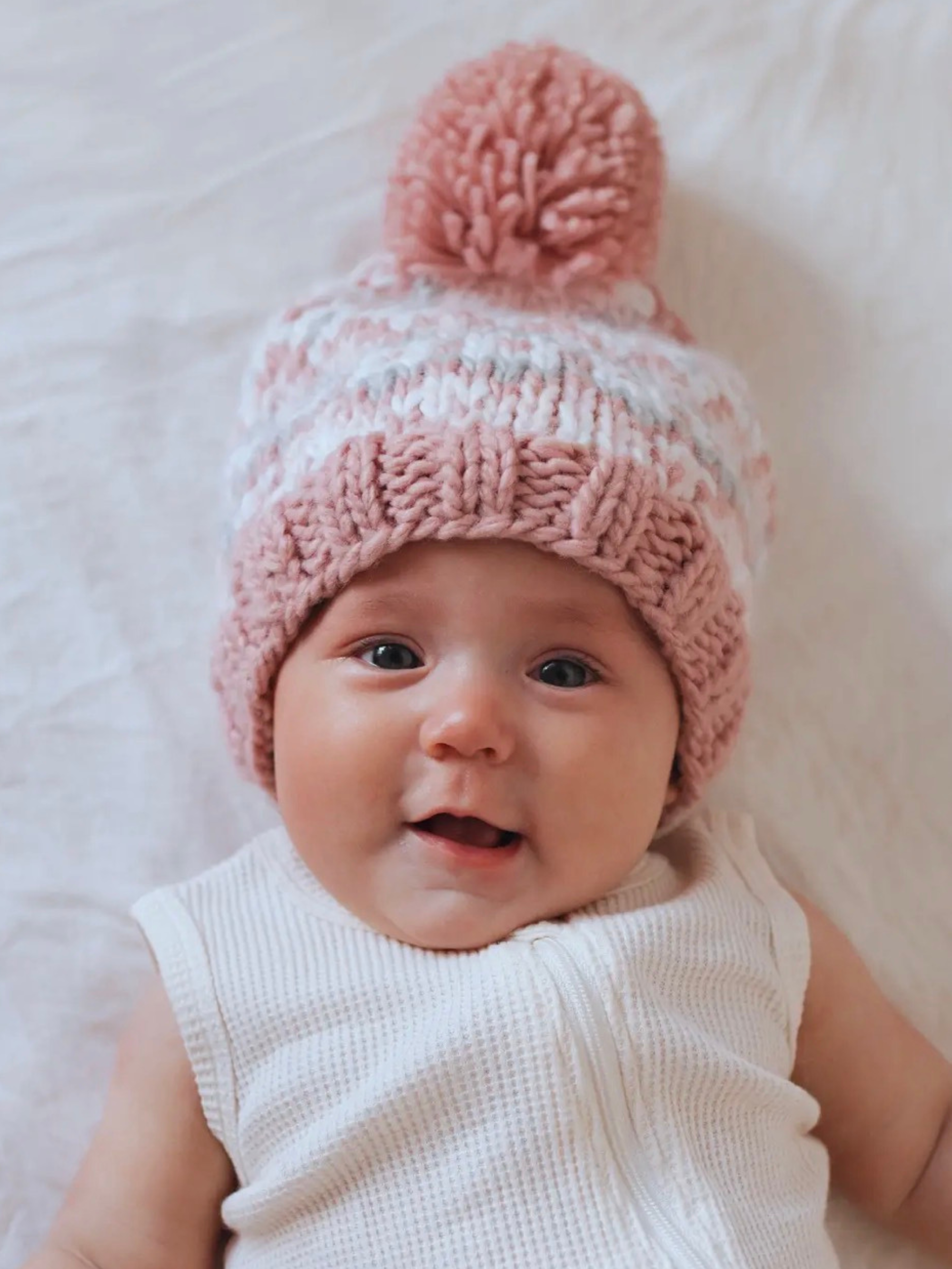Huggalugs Fairisle Rosy Beanie Hat