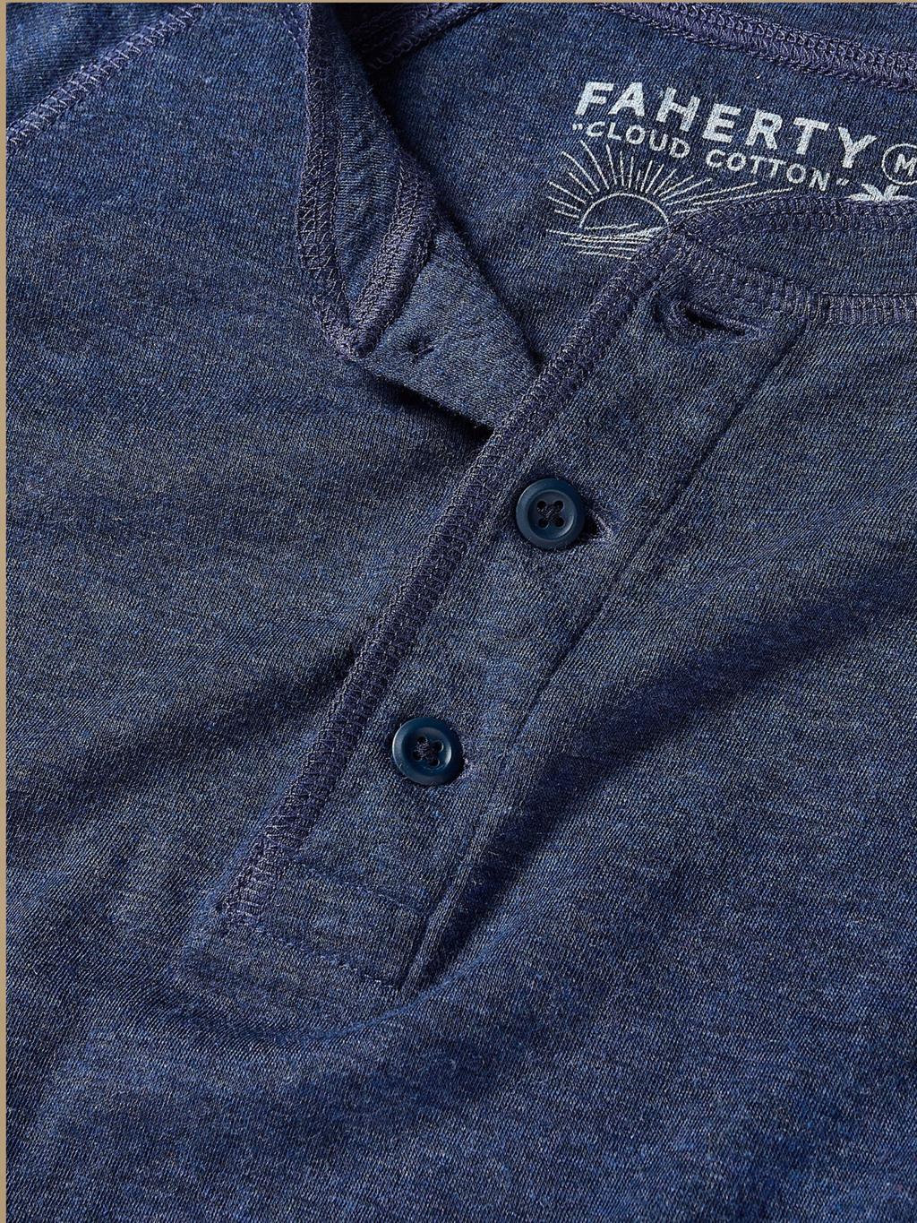 Faherty Cloud Henley -Navy Heather