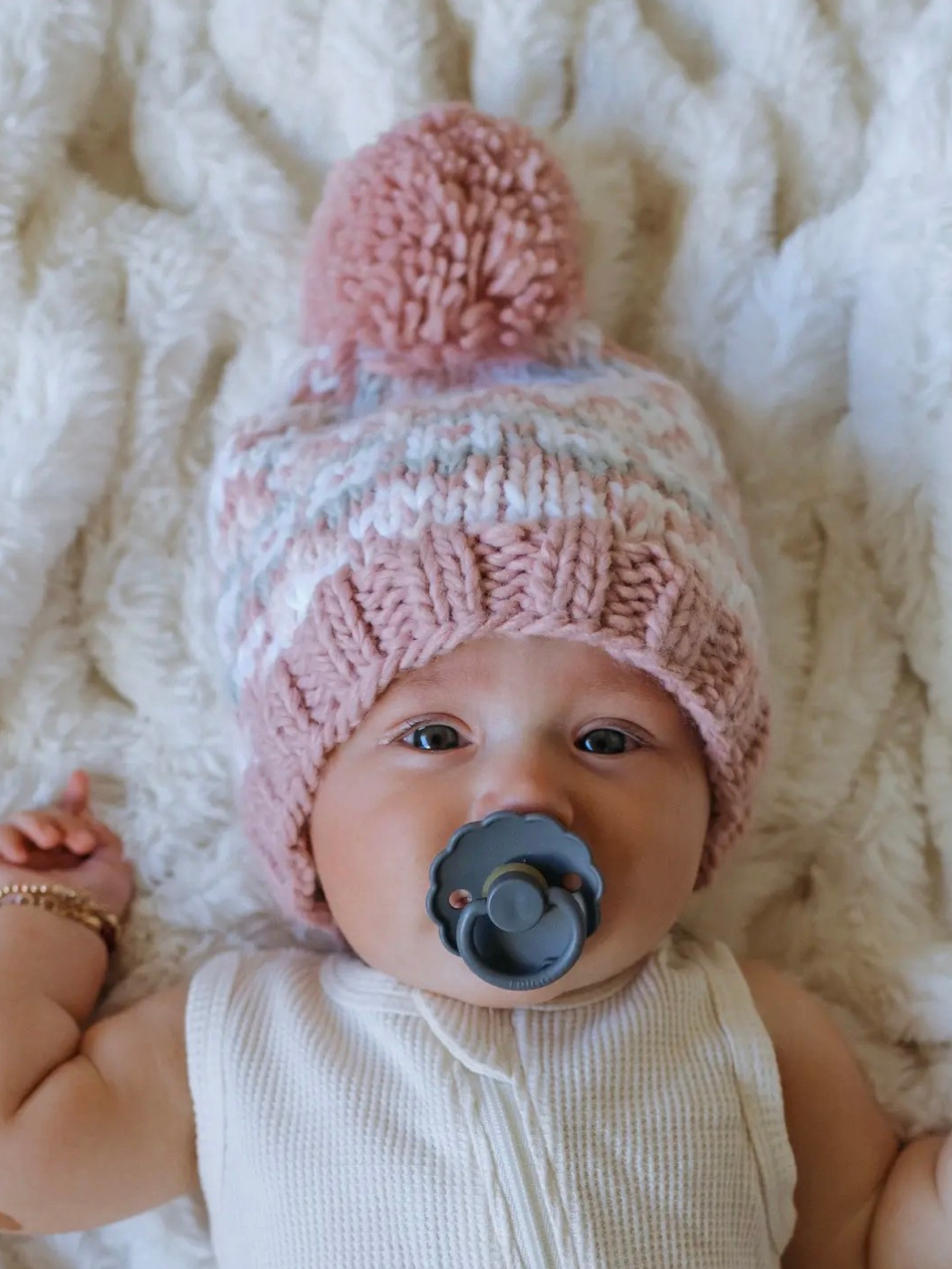 Huggalugs Fairisle Rosy Beanie Hat
