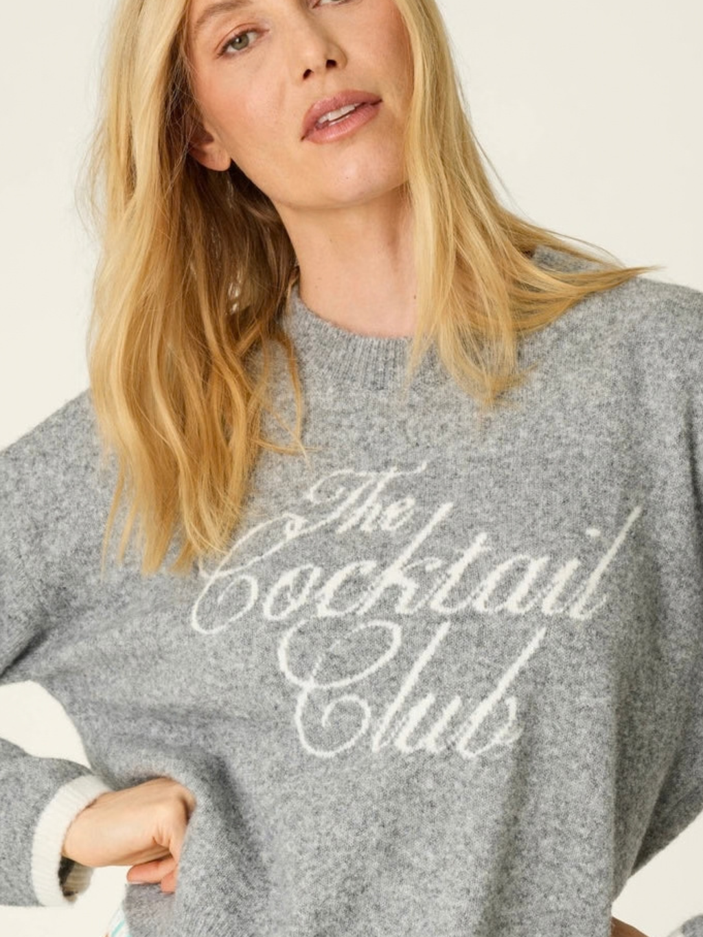 PJ Salvage The Cocktail Club Sweater - Frost Grey