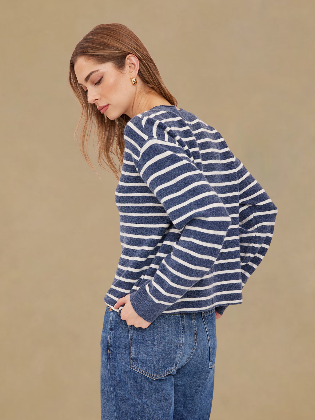 Gentle Fawn Pullover Sweater - Navy Stripe