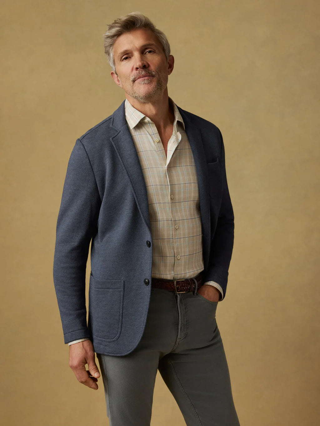 Faherty Inlet Knit Blazer - Deep Navy Melange