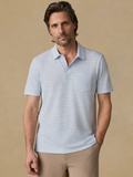 Faherty Short-Sleeve Breeze Polo - Blue Wake Stripe