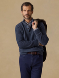 Faherty Sunwashed Dockside Quarter Button - Abyss Navy