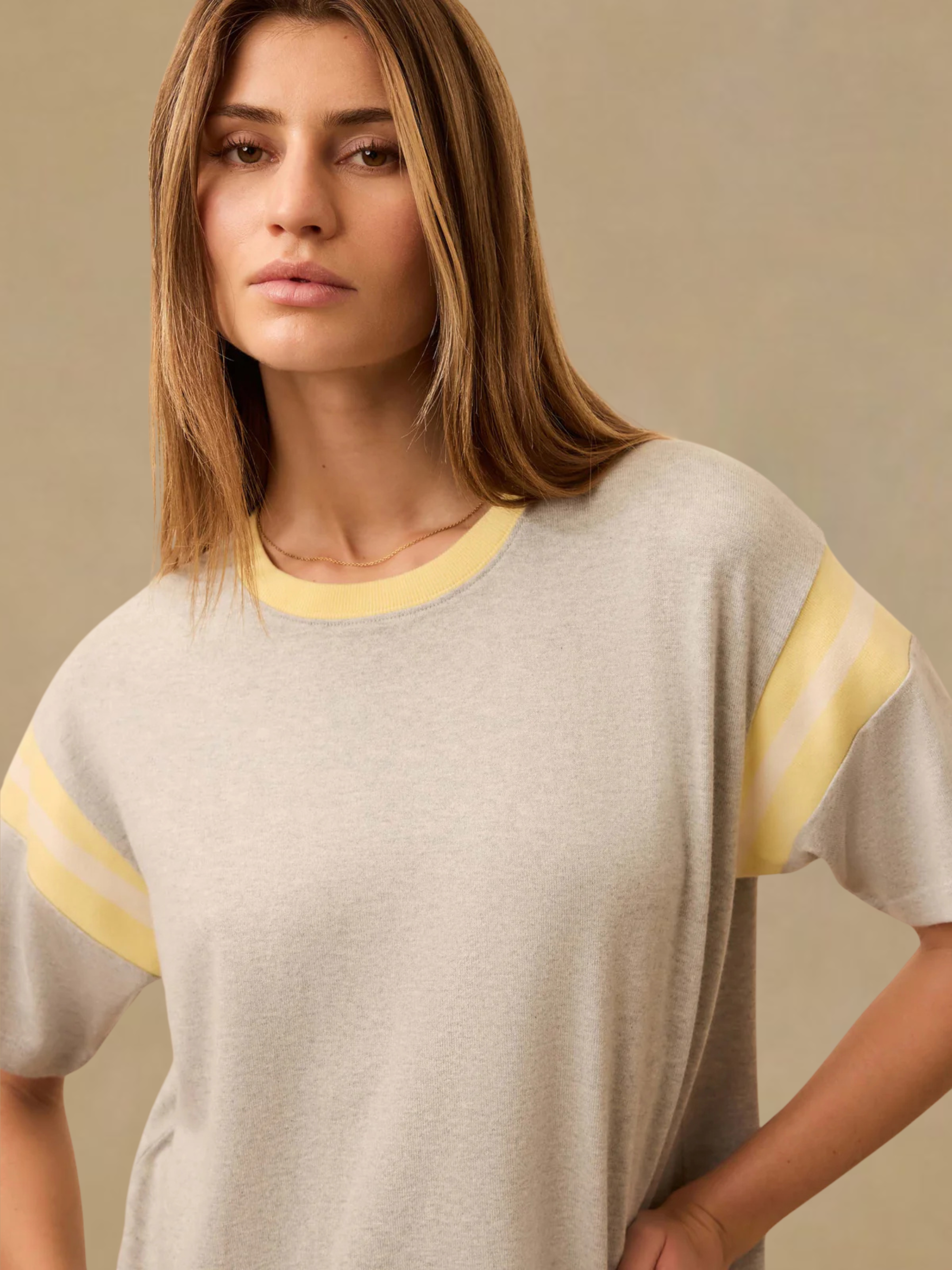 Faherty Sport Jersey Throwback Tee - Spring Grey