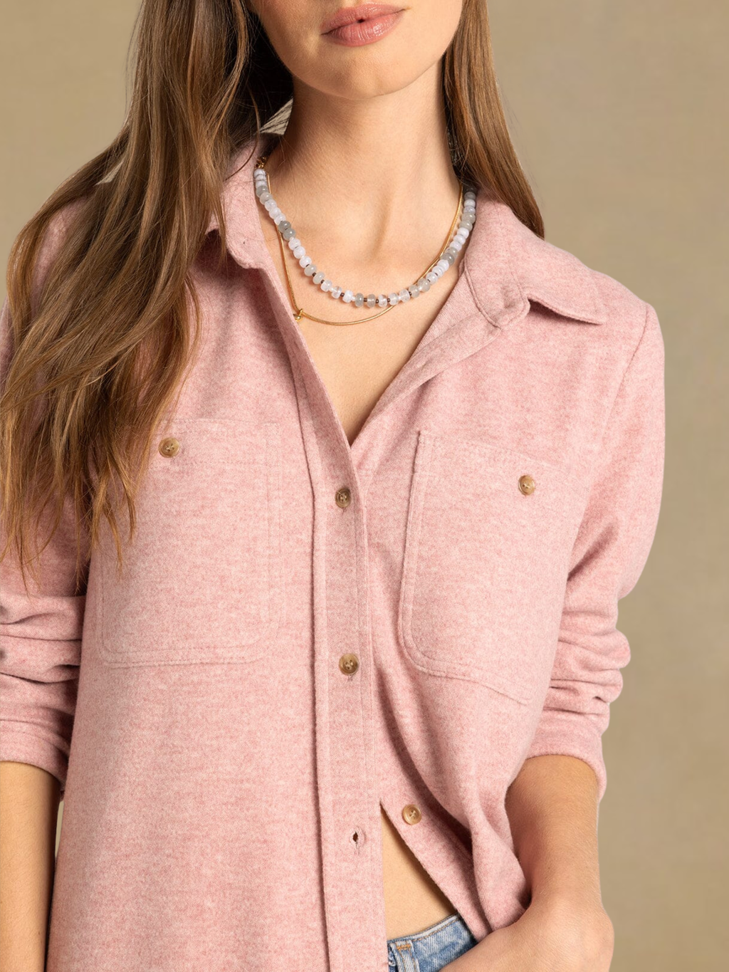 Thread & Supply Lewis Shirt - Mauve Pink Heather