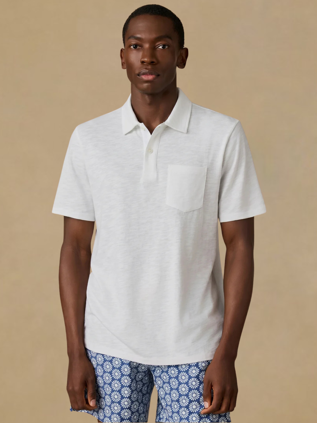Faherty Short-Sleeve Breeze Polo - White