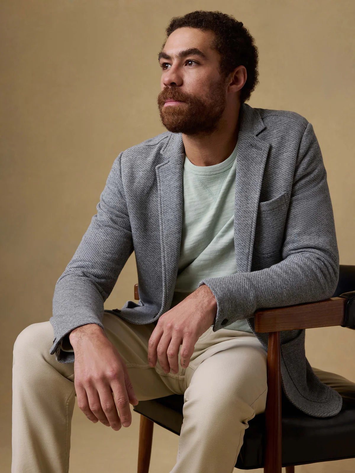 Faherty Inlet Knit Blazer - Medium Grey Melange