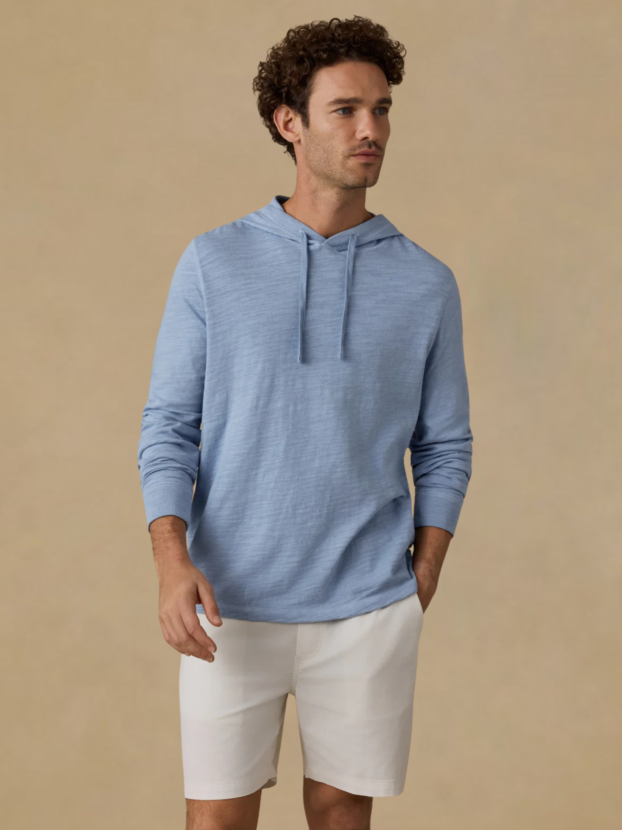 Faherty Sunwashed Organic Hoodie - Blue Isle