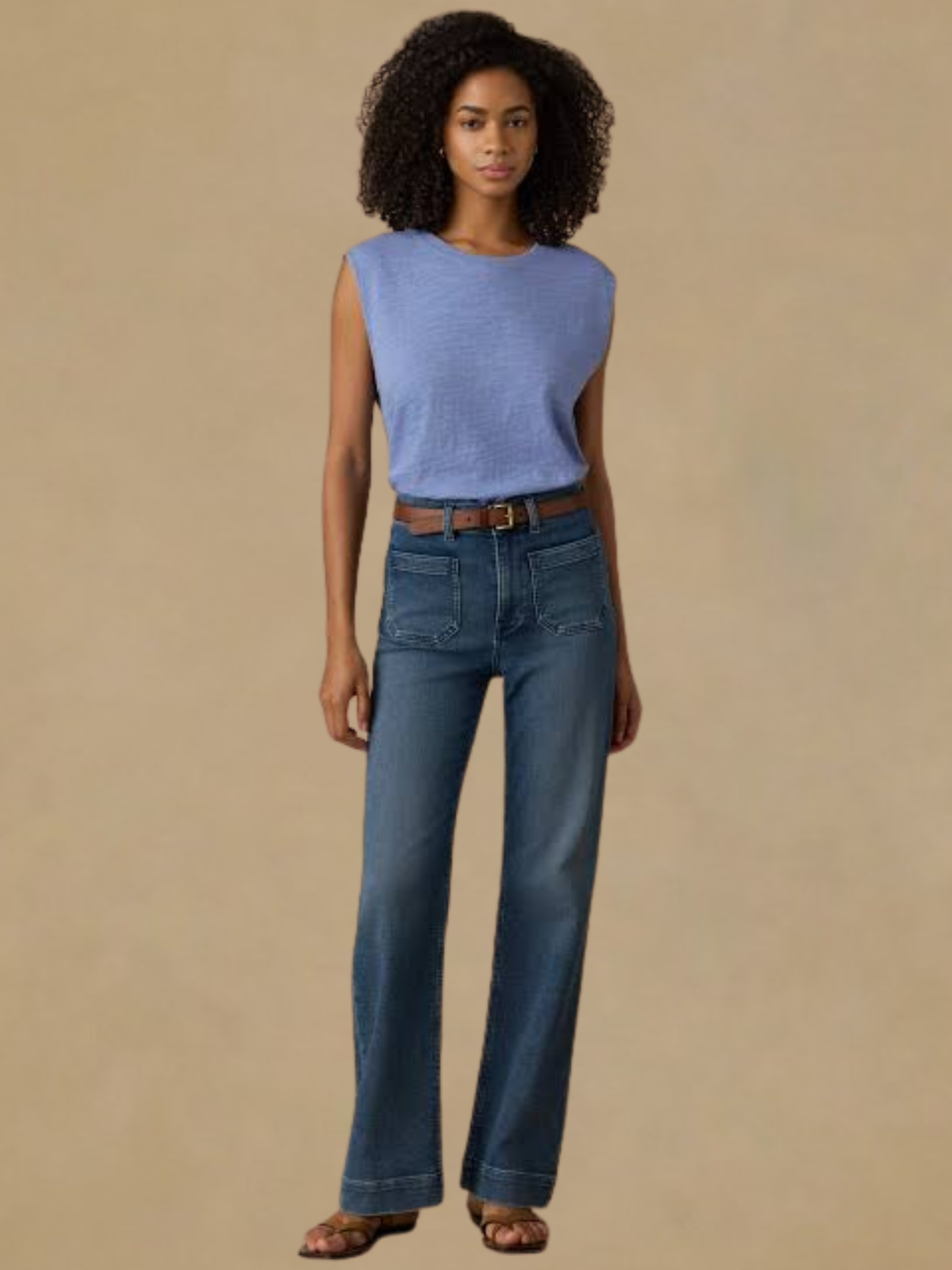 Faherty Sunwashed Slub Muscle Tank - Ocean Dusk