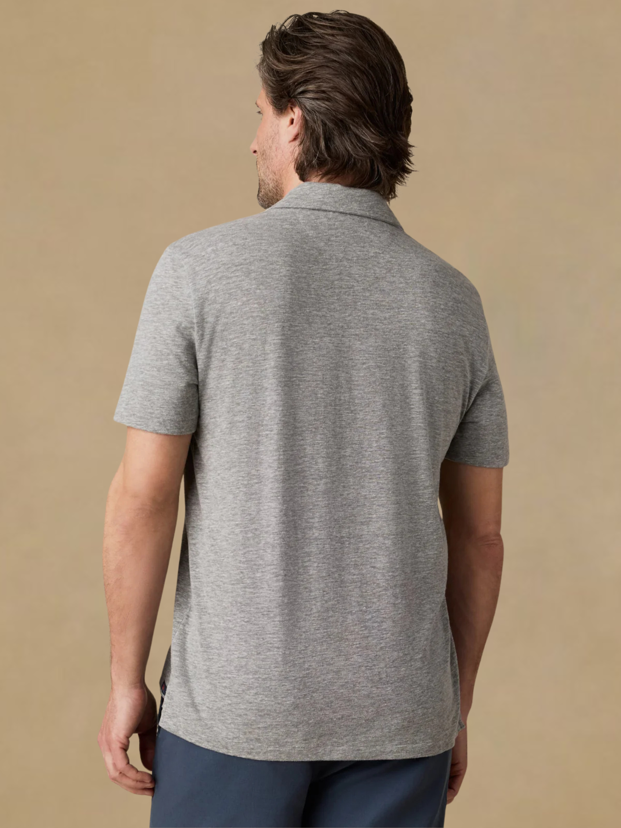 Faherty Short-Sleeve Breeze Polo - Cave Grey Heather