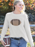 Wooden Ships Football Chunky Crew - Almond Butter/Dark Cedar