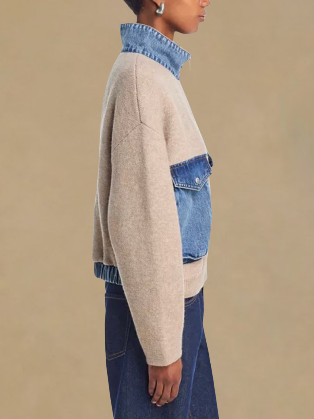 BlankNYC Sweater Bomber Jacket