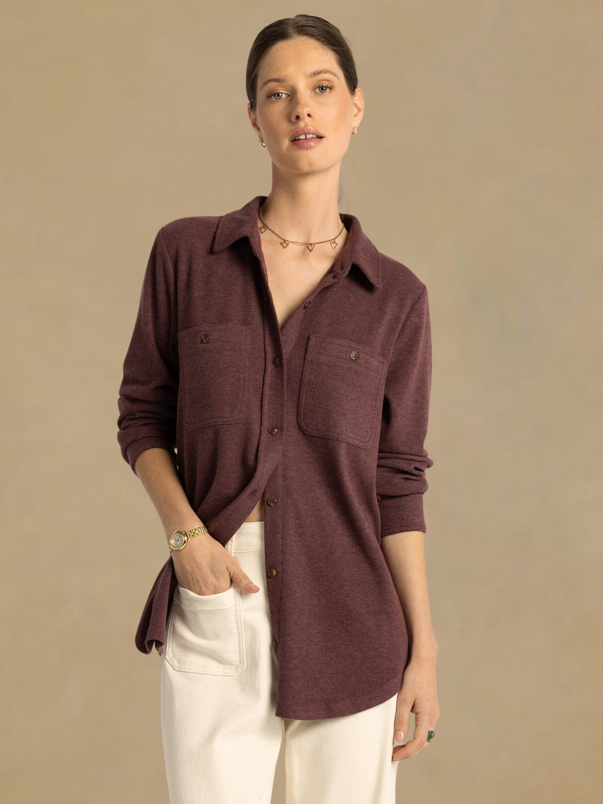 Thread & Supply Lewis Shirt - Burgundy Heather