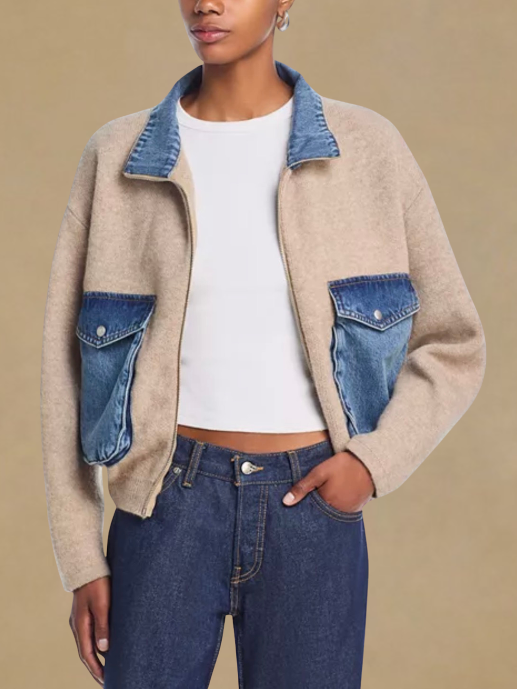 BlankNYC Sweater Bomber Jacket