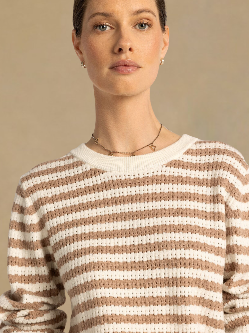Thread & Supply Lawson Sweater - White Tan Stripe