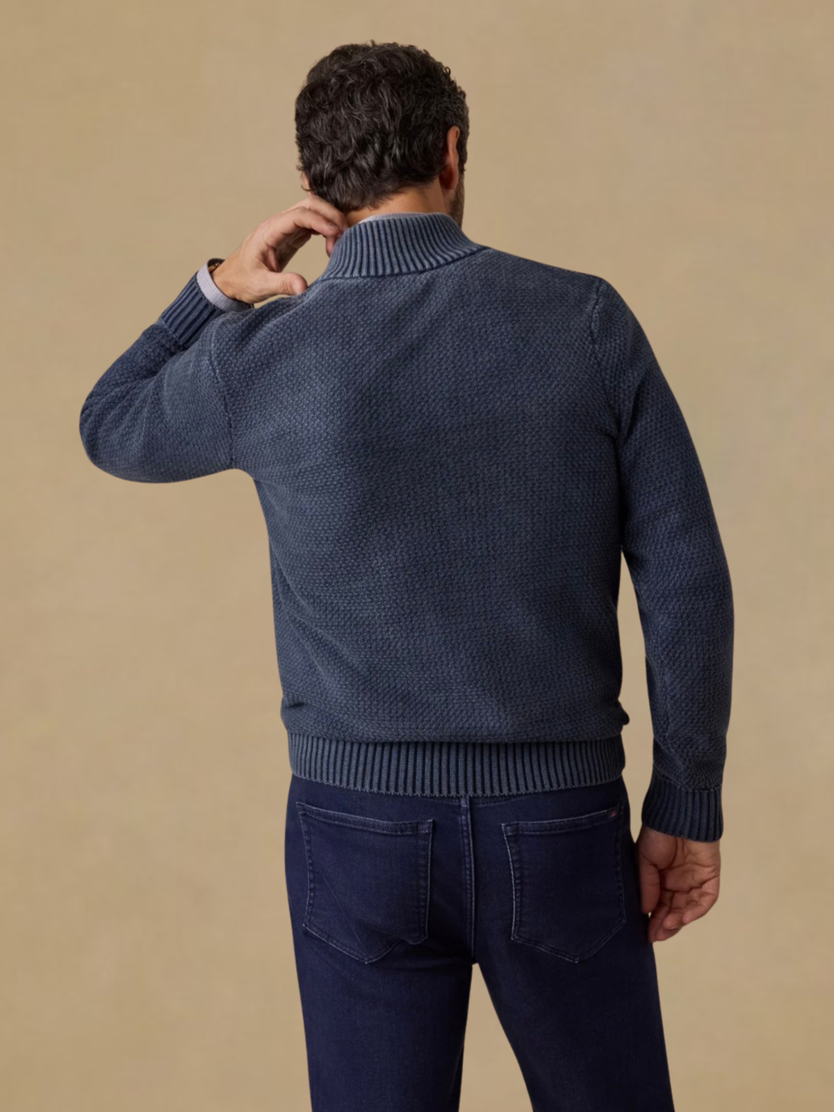 Faherty Sunwashed Dockside Quarter Button - Abyss Navy