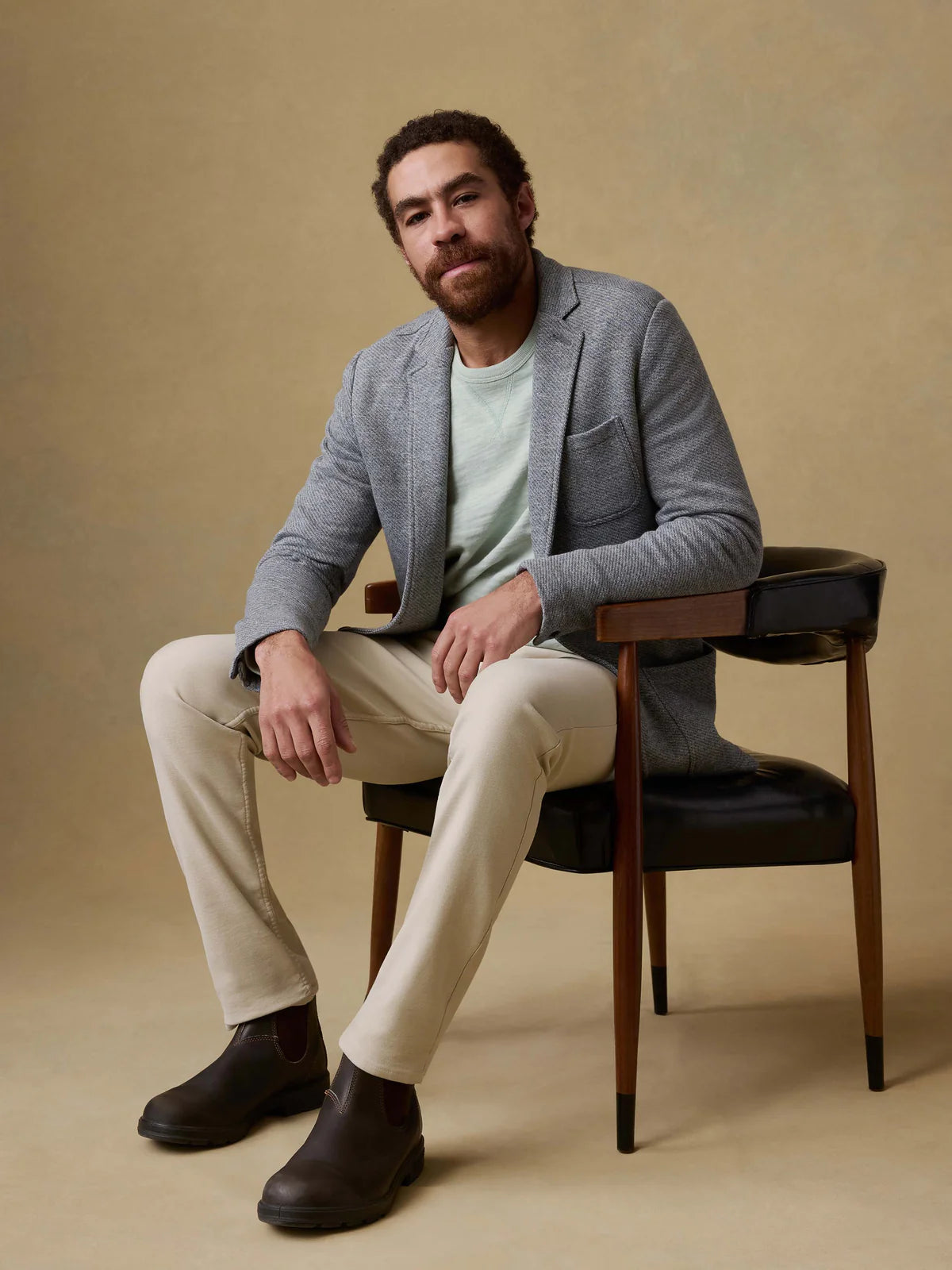 Faherty Inlet Knit Blazer - Medium Grey Melange