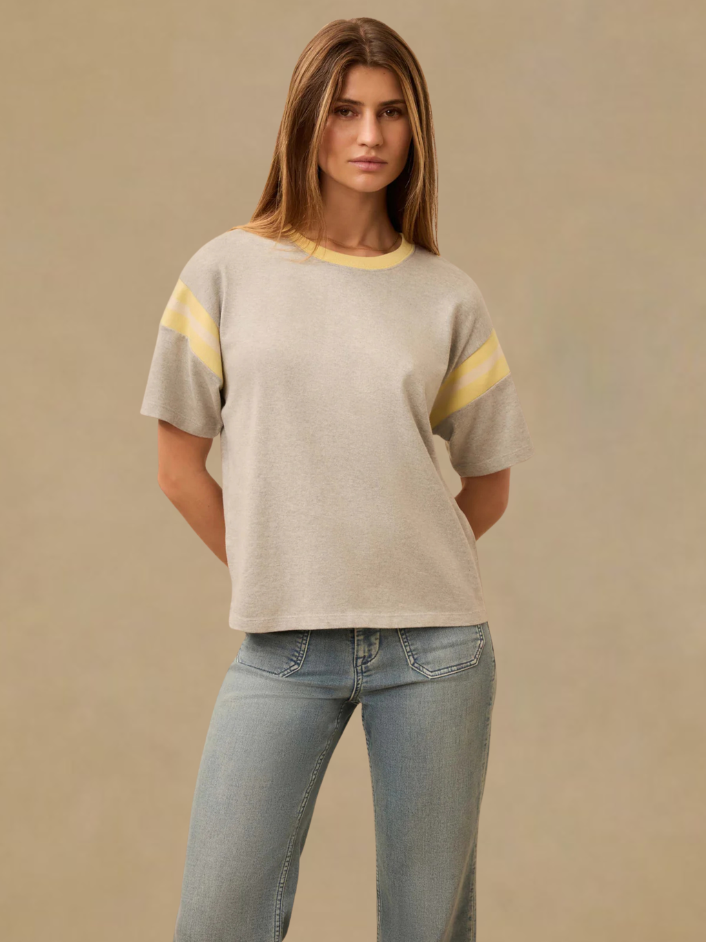 Faherty Sport Jersey Throwback Tee - Spring Grey