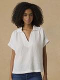 Faherty Zoe Gauze Top - White