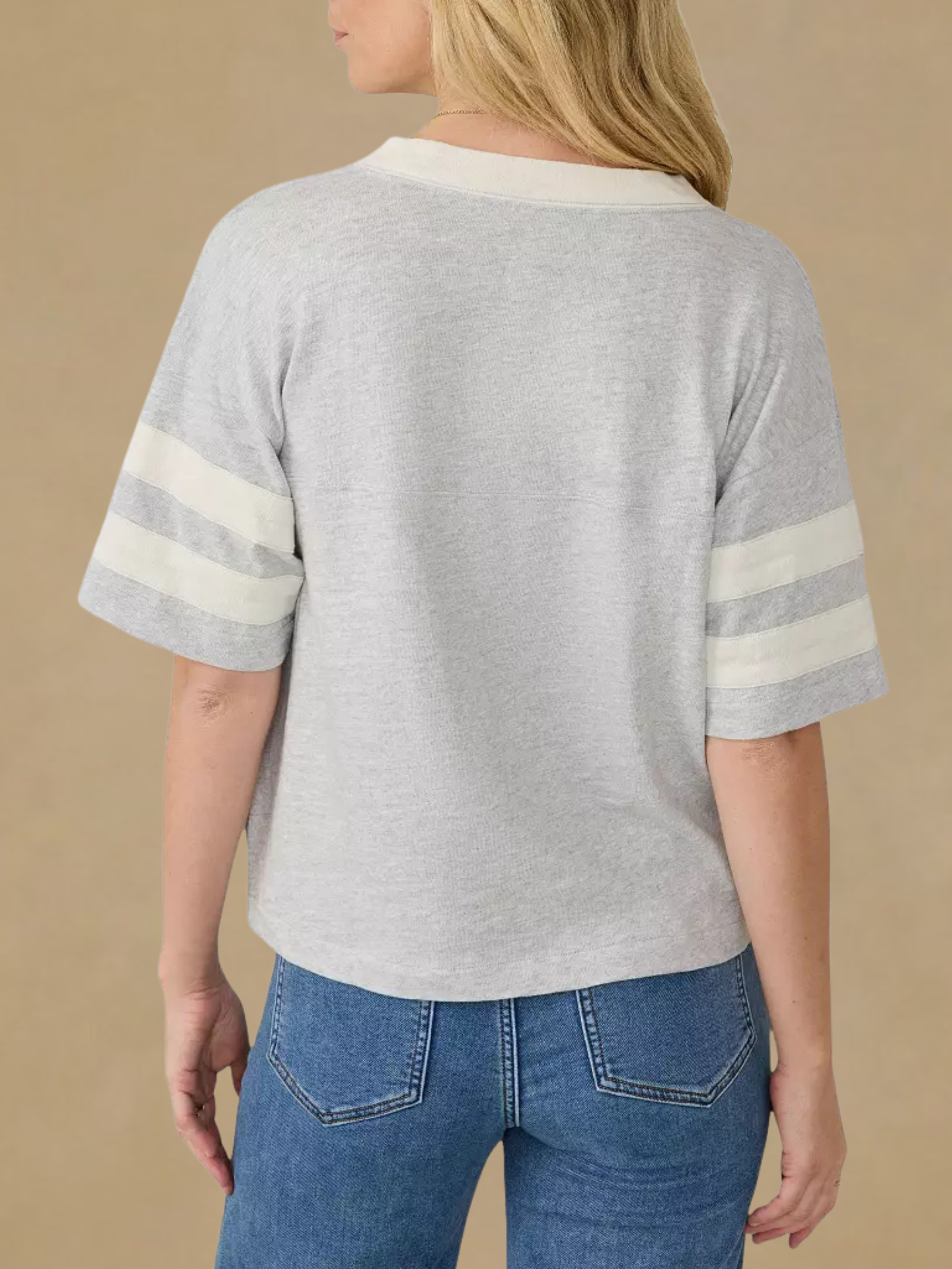 Faherty Sunwashed Varsity Tee - Grey