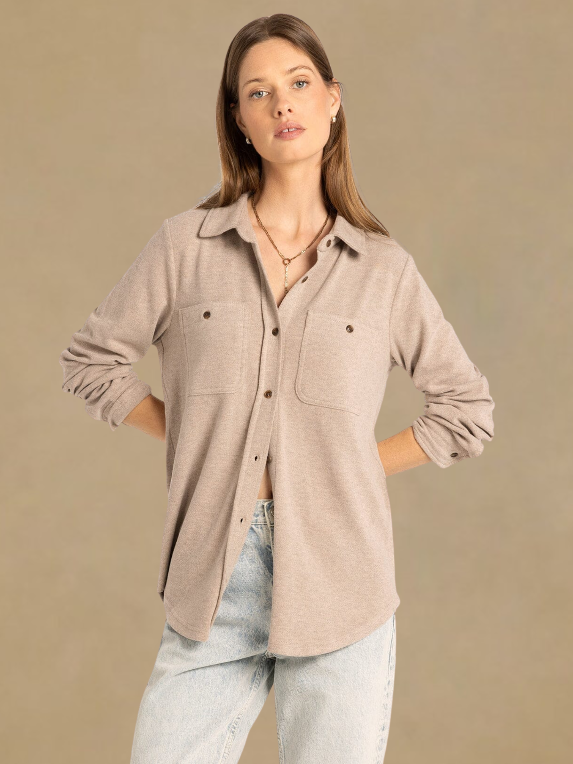 Thread & Supply Lewis Shirt - Soft Brown Heather