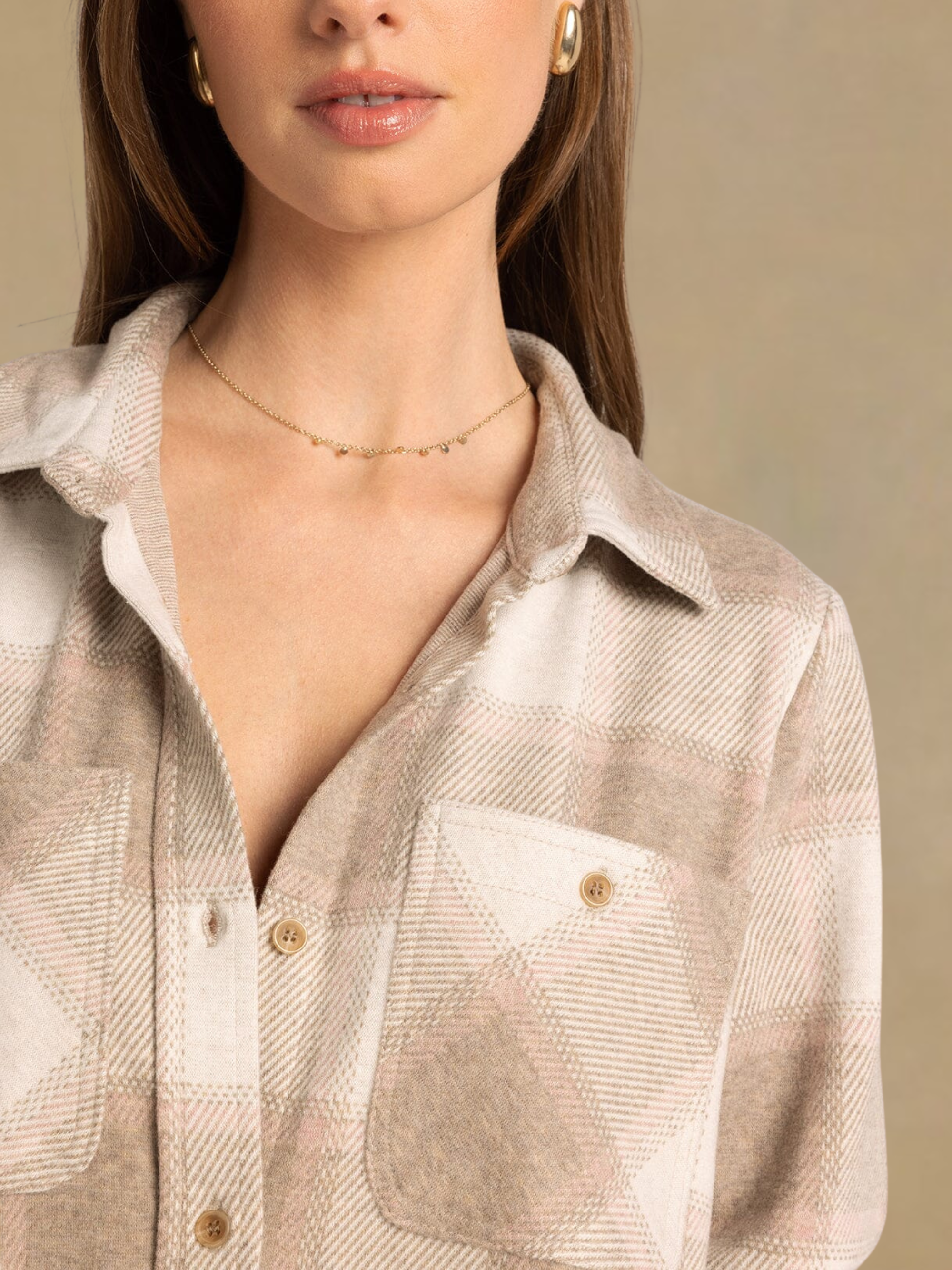 Thread & Supply Lewis Shirt - Sand Taupe Plaid