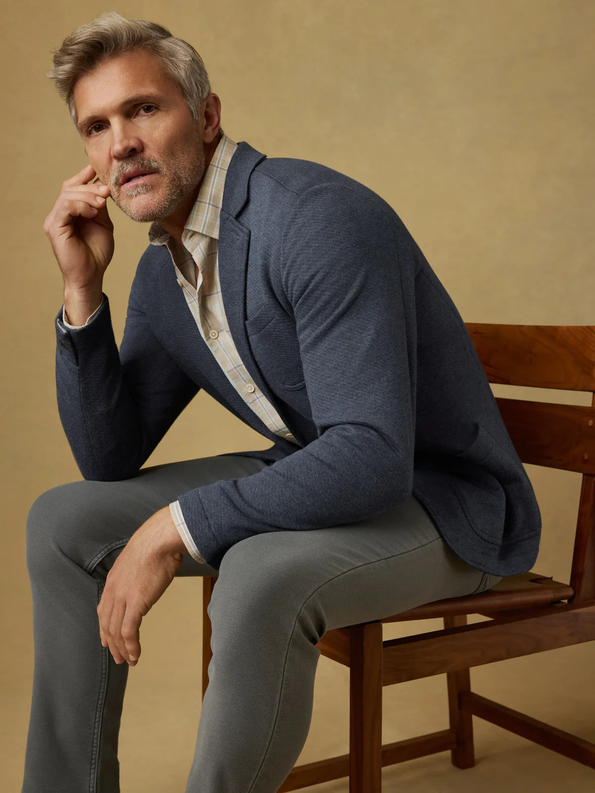 Faherty Inlet Knit Blazer - Deep Navy Melange