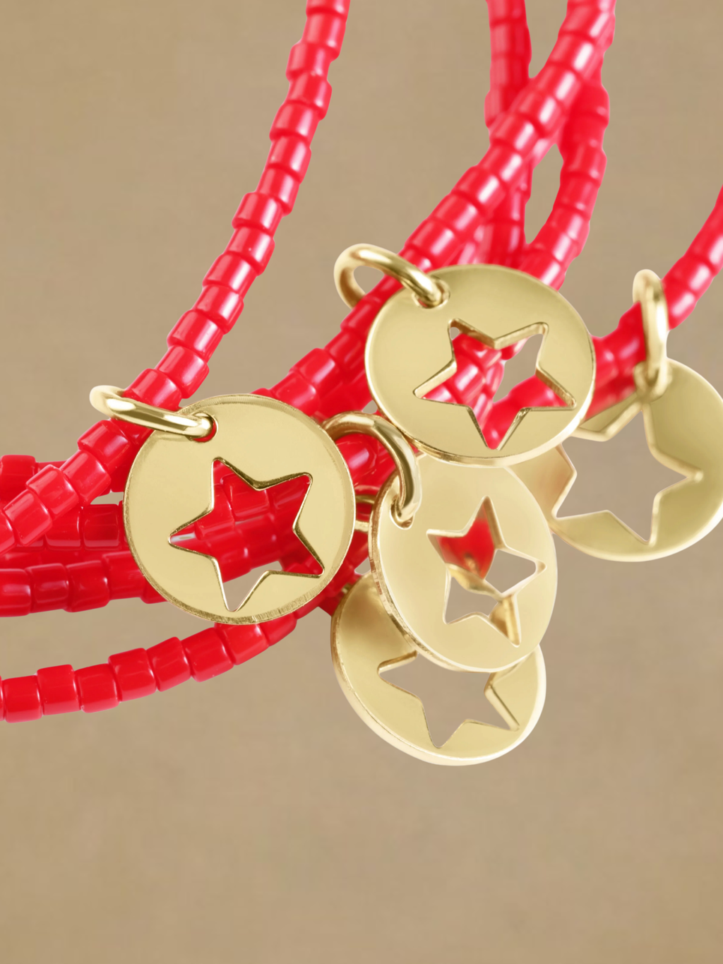 ENewton Hope Classic Bracelet - Bright Red - Star Small Gold Disc