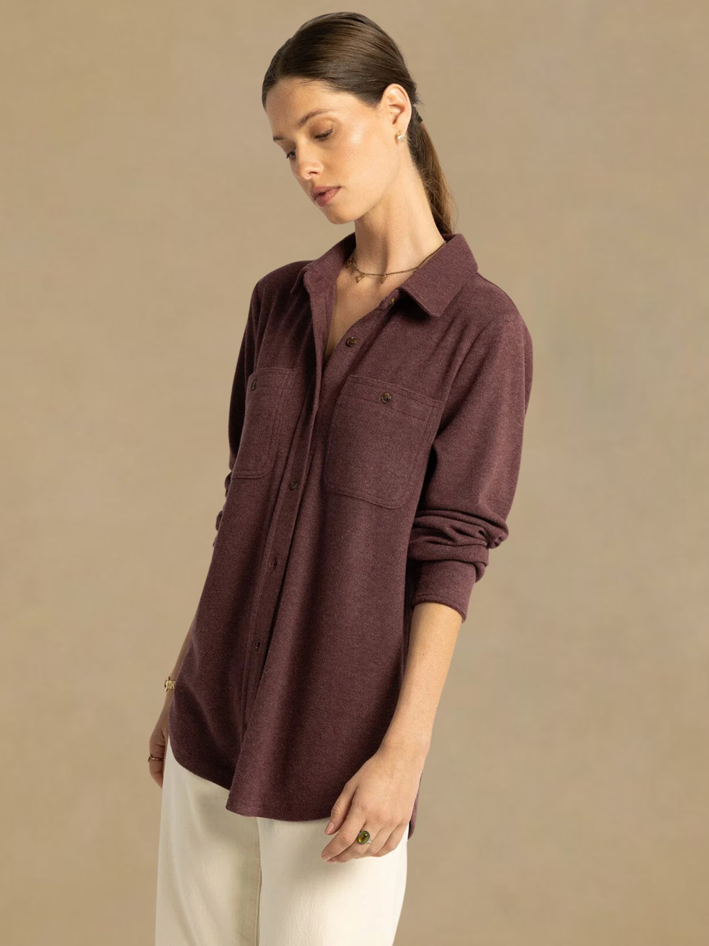 Thread & Supply Lewis Shirt - Burgundy Heather