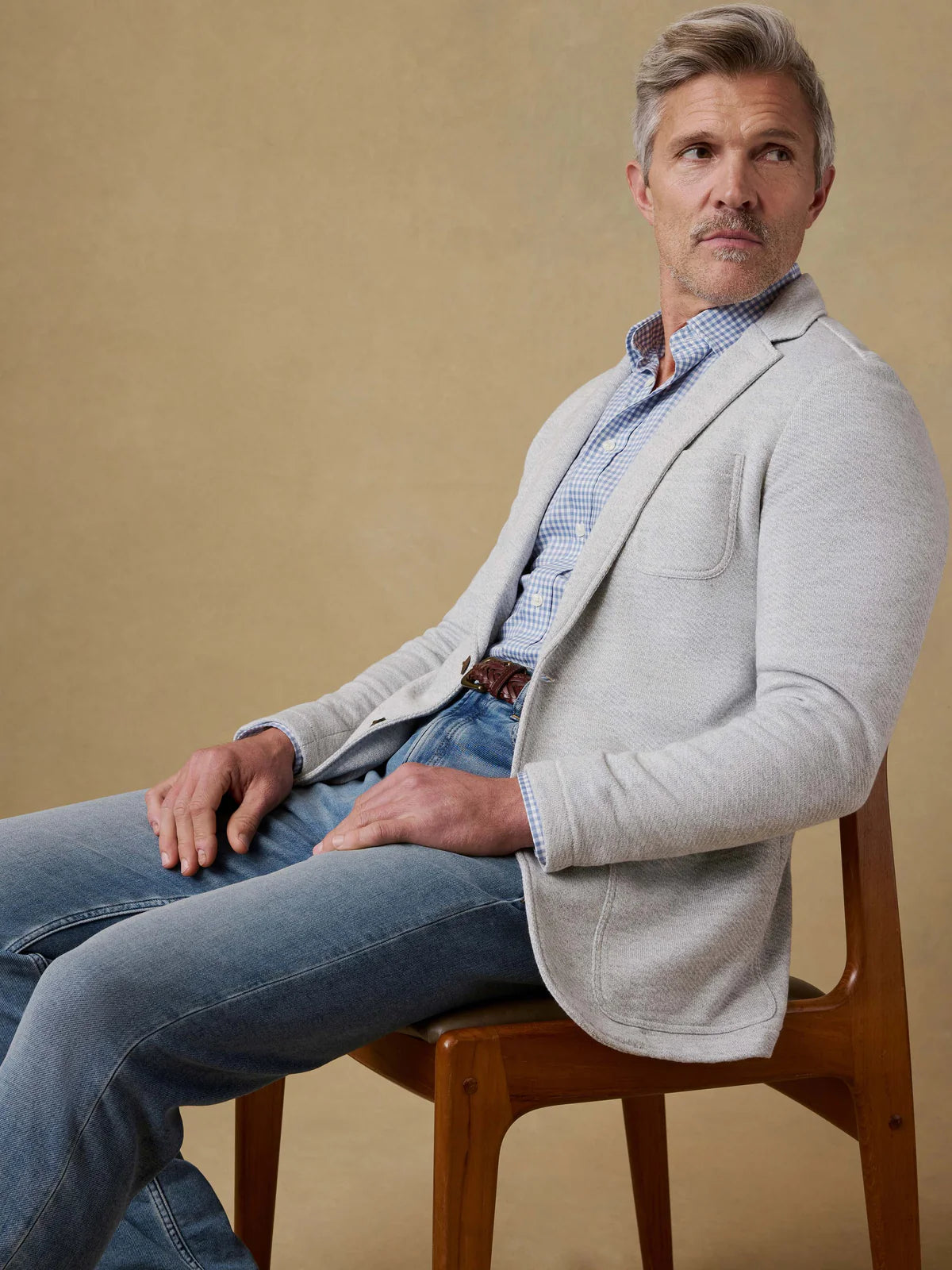 Faherty Inlet Knit Blazer - Heather Grey