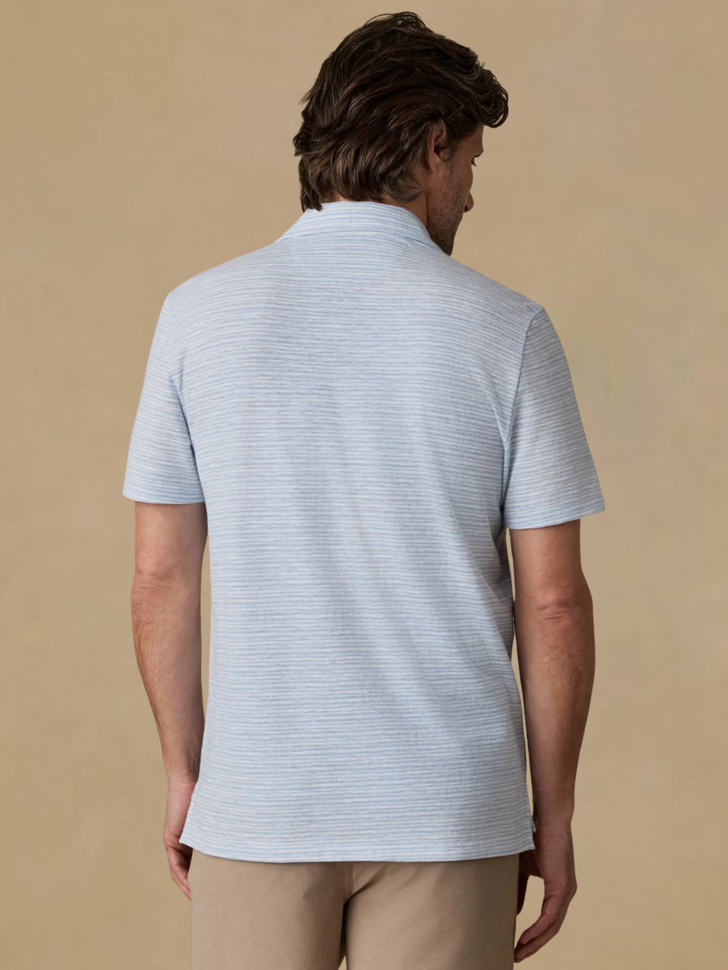 Faherty Short-Sleeve Breeze Polo - Blue Wake Stripe