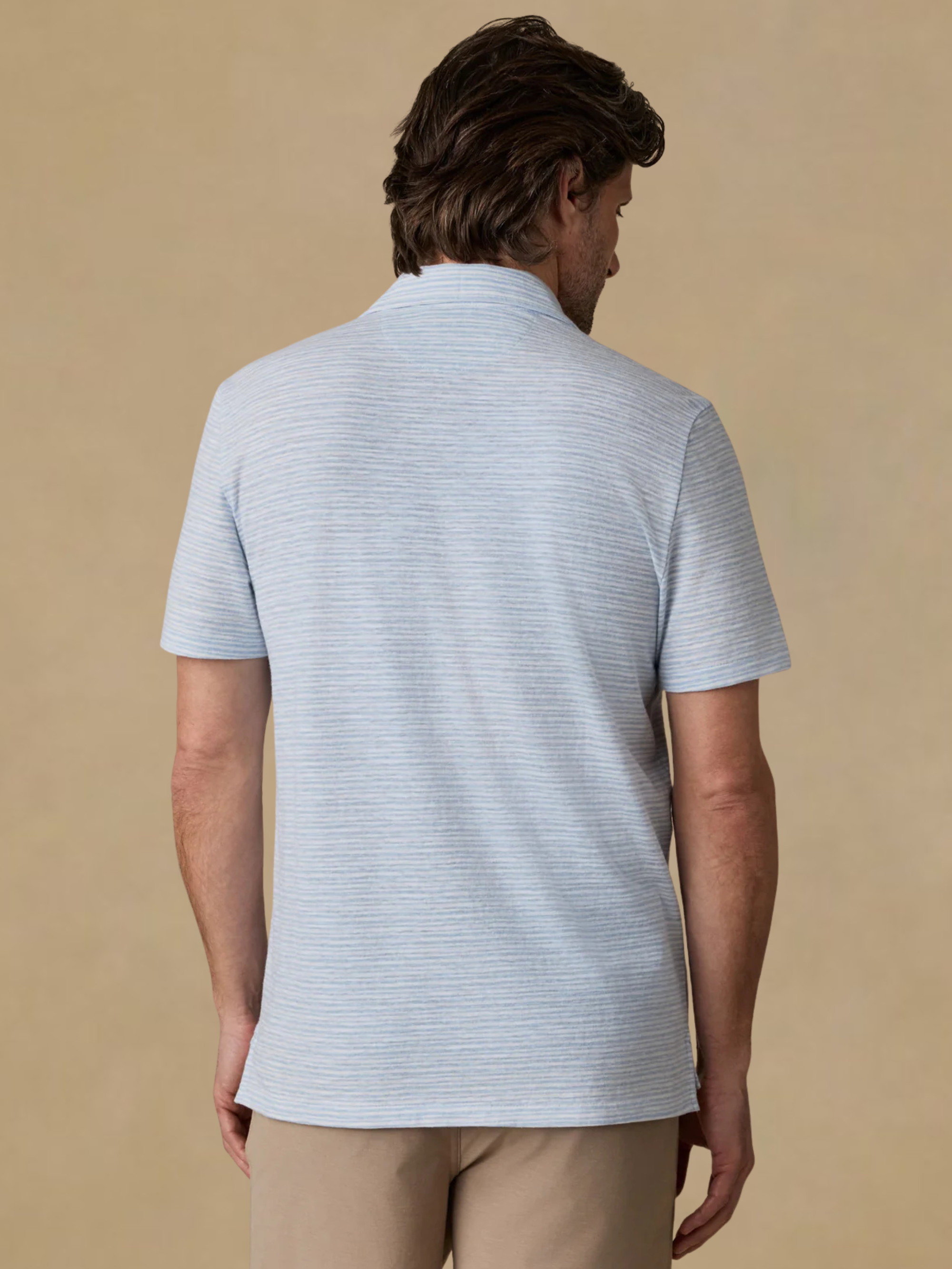 Faherty Short-Sleeve Breeze Polo - Blue Wake Stripe