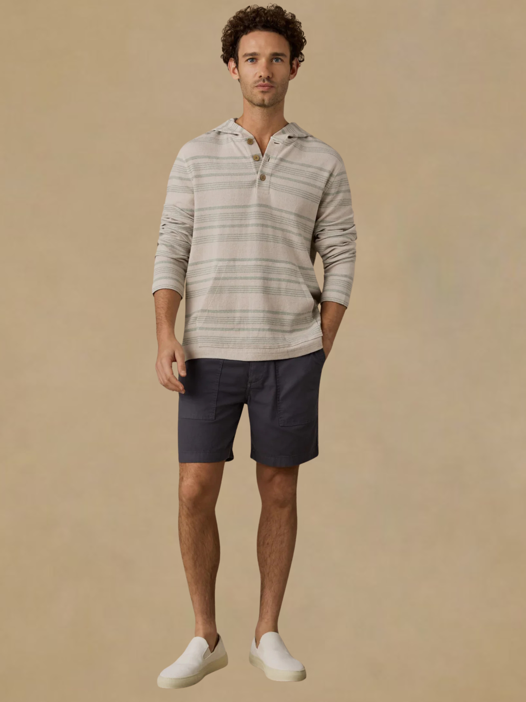 Faherty Oasis Hoodie - Sage Beach Stripe