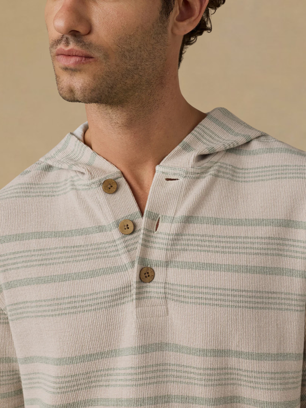 Faherty Oasis Hoodie - Sage Beach Stripe