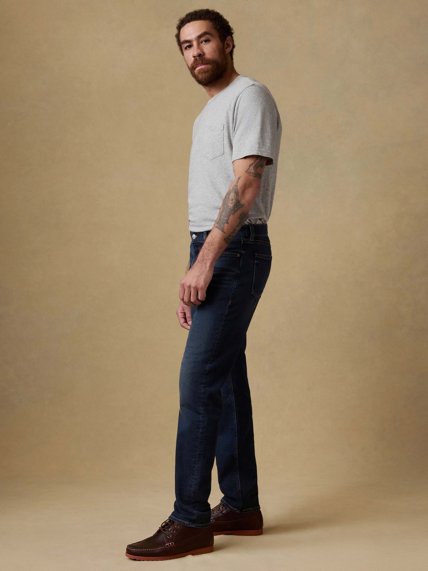 Faherty Stretch Terry Indigo 5-Pocket Pant Belmar Coast Wash