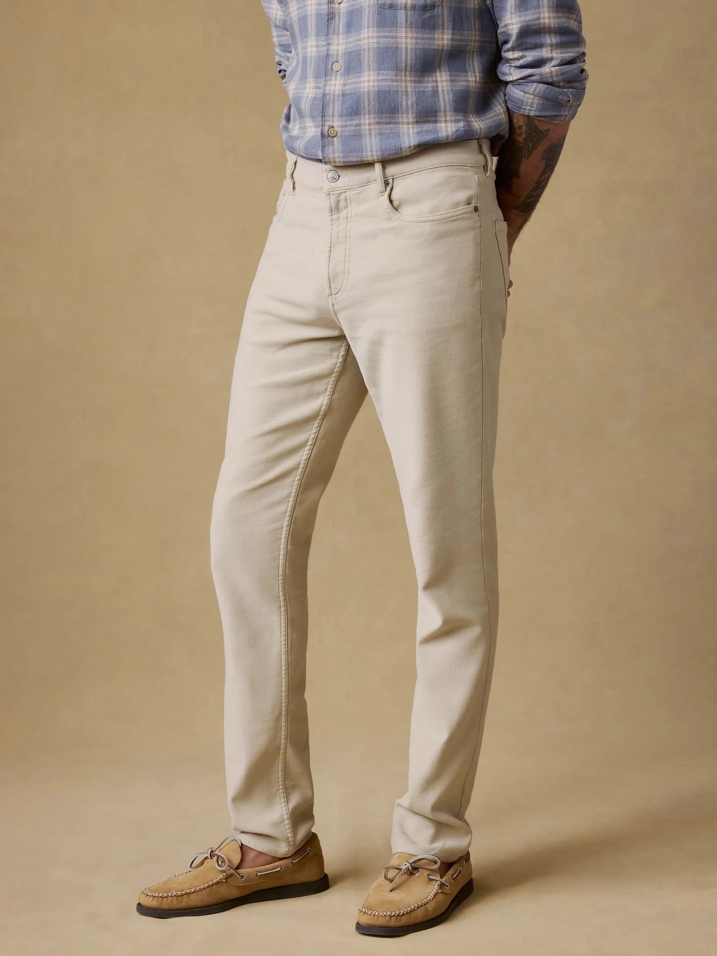 Faherty Stretch Terry 5 Pocket Pant - Stone
