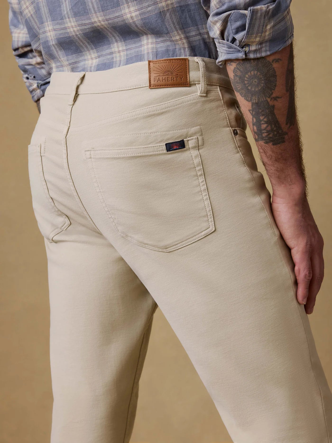 Faherty Stretch Terry 5 Pocket Pant - Stone