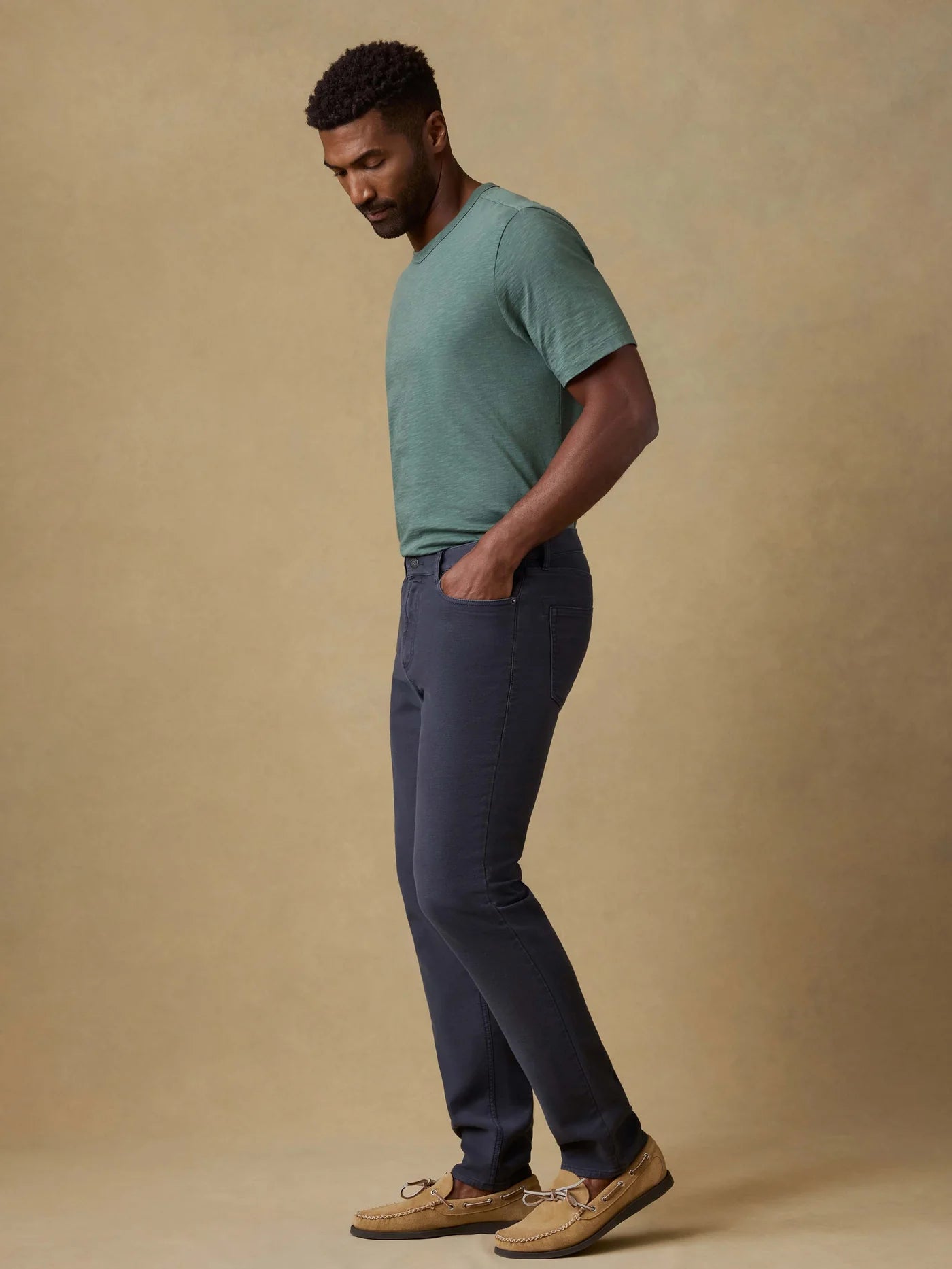 Faherty Stretch Terry 5 Pocket Pant - Navy