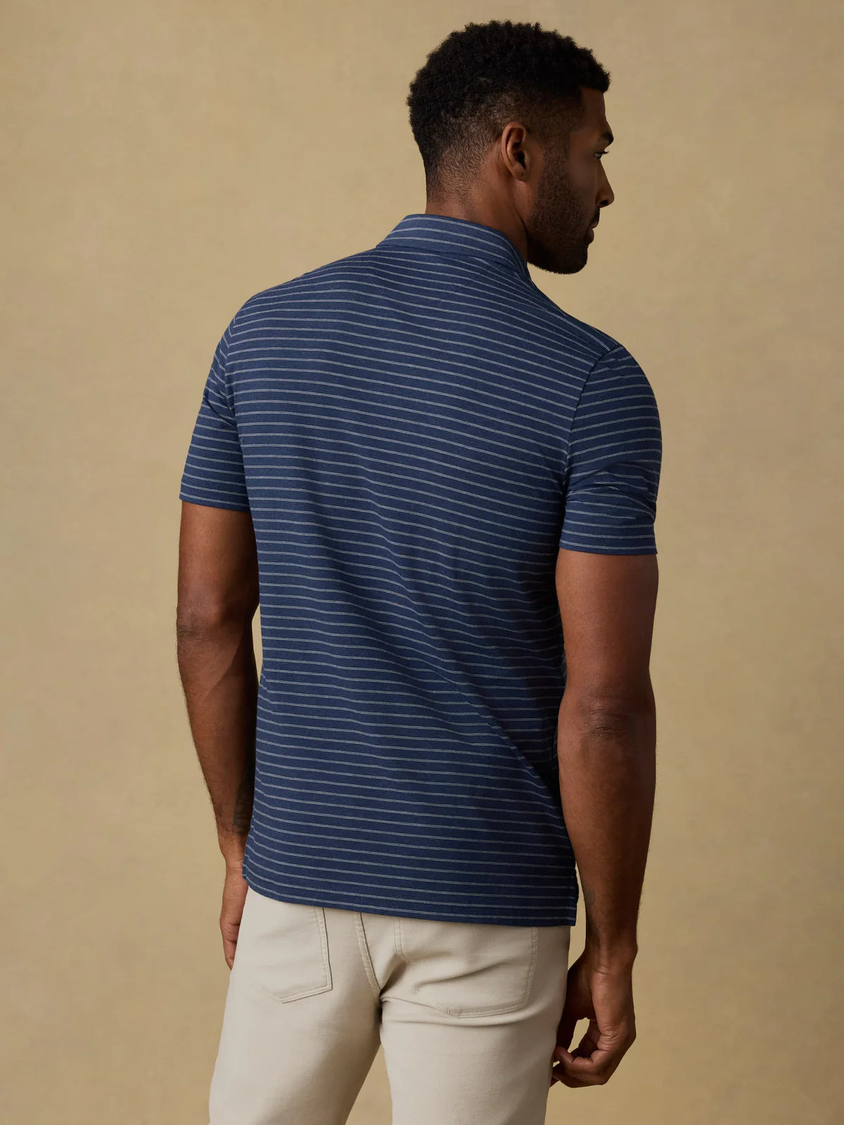 Faherty Short Sleeve Movement Polo - Ravine Stripe