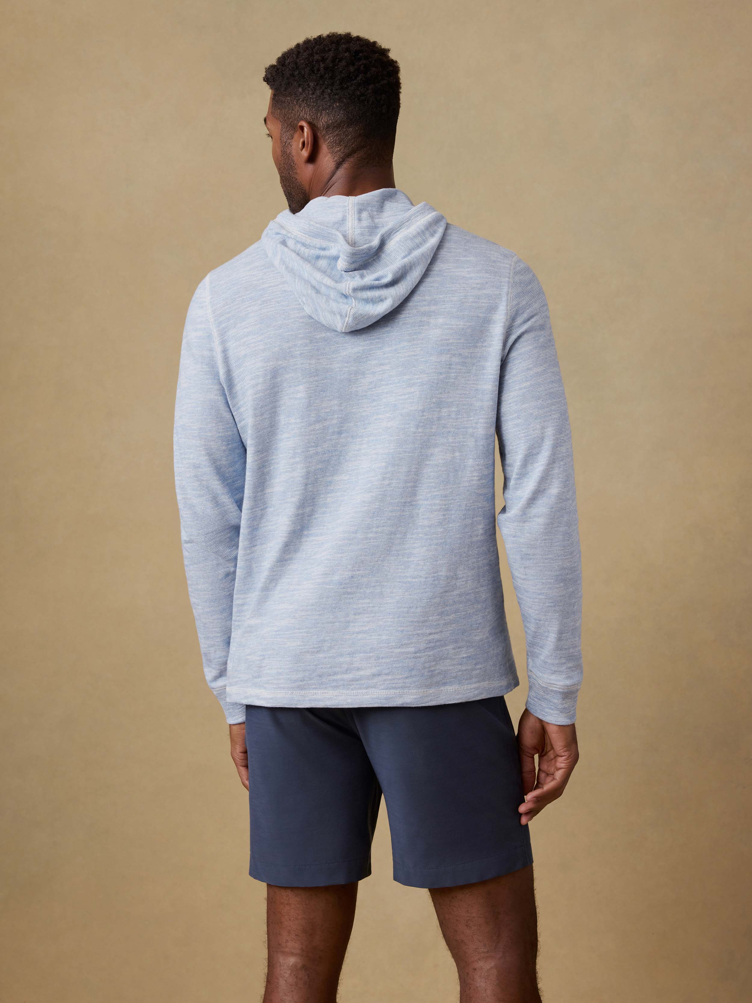 Faherty Sunwashed Organic Hoodie - Blue Ivory Feeder
