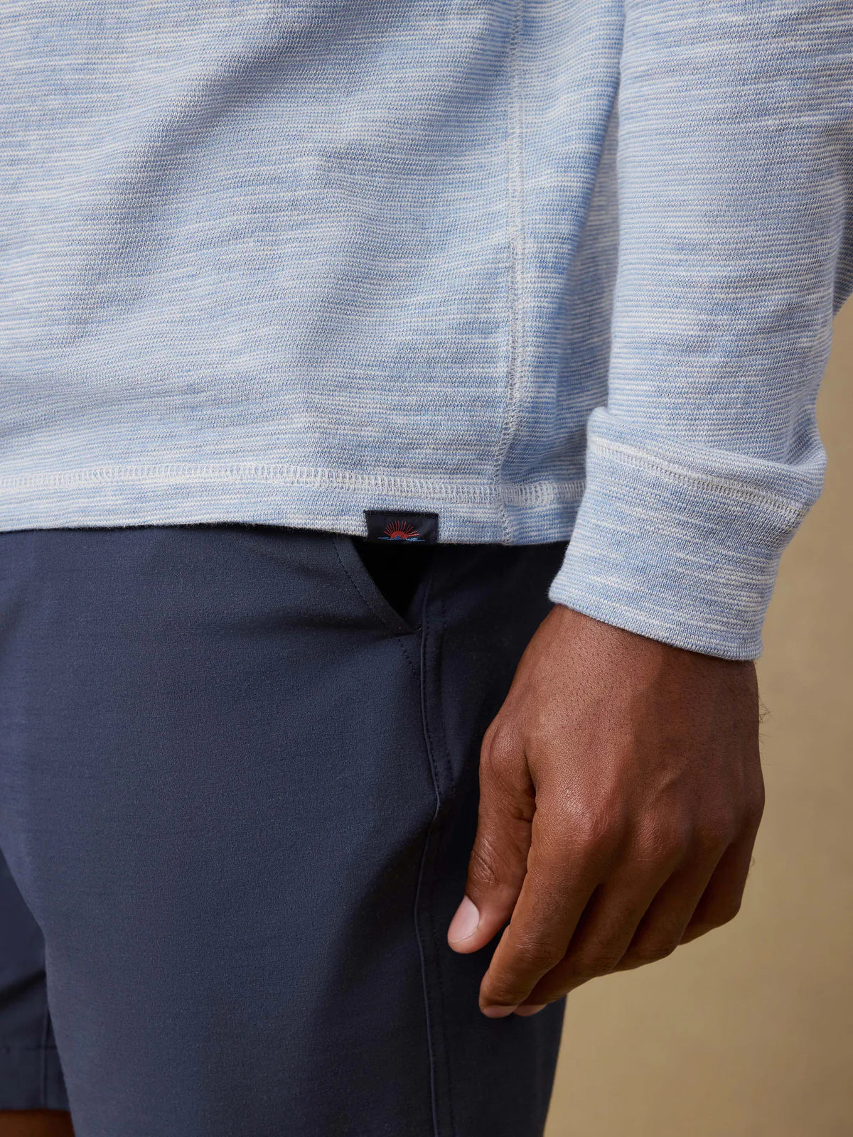 Faherty Sunwashed Organic Hoodie - Blue Ivory Feeder